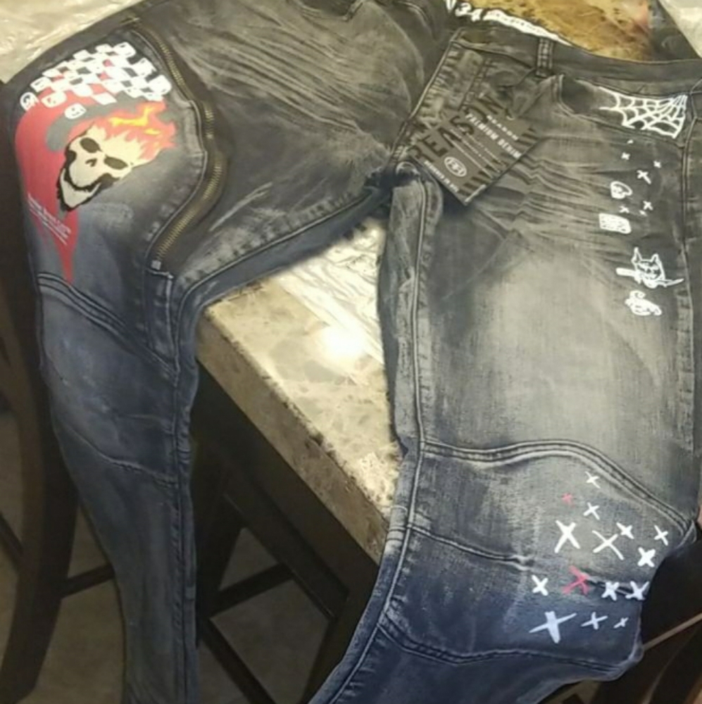 💀Summon Skull Denim Flame Jean's 34w - Picture 13 of 13